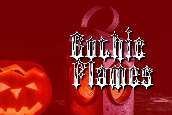 Gothic Flames: A Bold Vintage Font for Editorial Design
